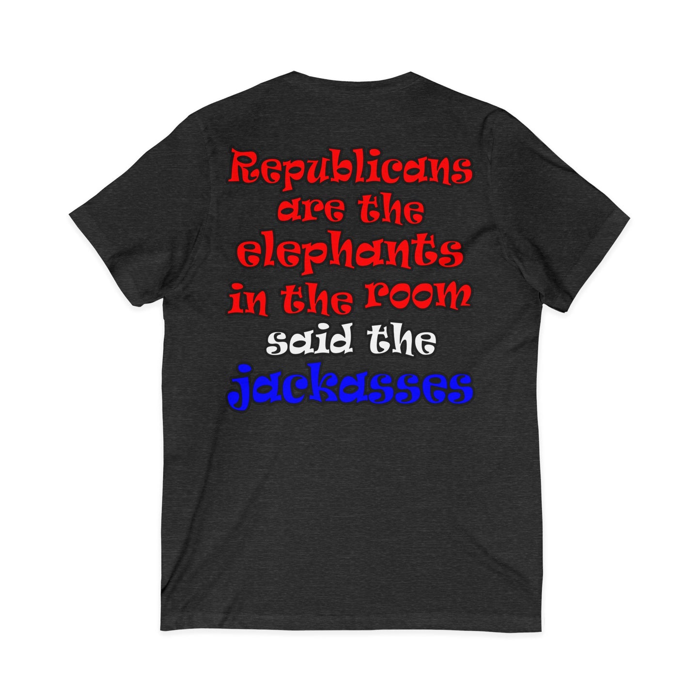 donkeys and elephants - Unisex Jersey Short Sleeve V-Neck Tee