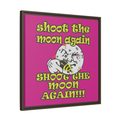 shoot the moon again - framed canvas art (pink)