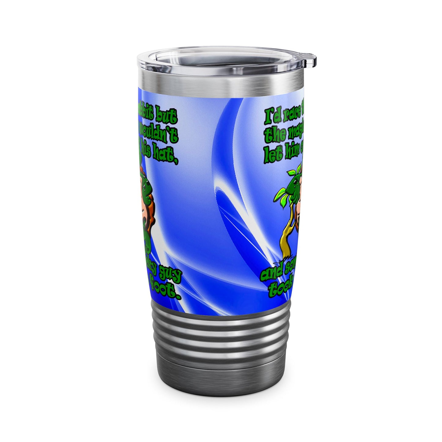 turtle race - Ringneck Tumbler, 20oz (blue-white wave)