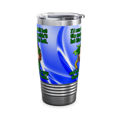 turtle race - Ringneck Tumbler, 20oz (blue-white wave)