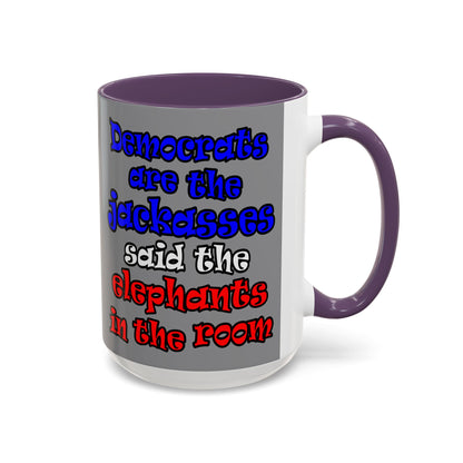 donkeys and elephants - Accent Mug (grey)