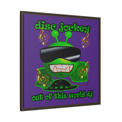 disc jockey - framed canvas art (purple)