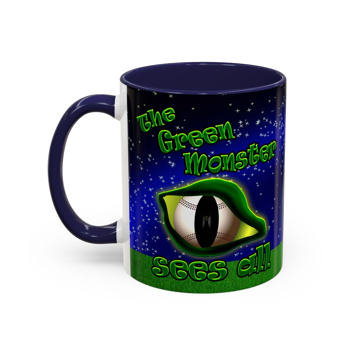 green monster - Accent Mug ('snoops' background)
