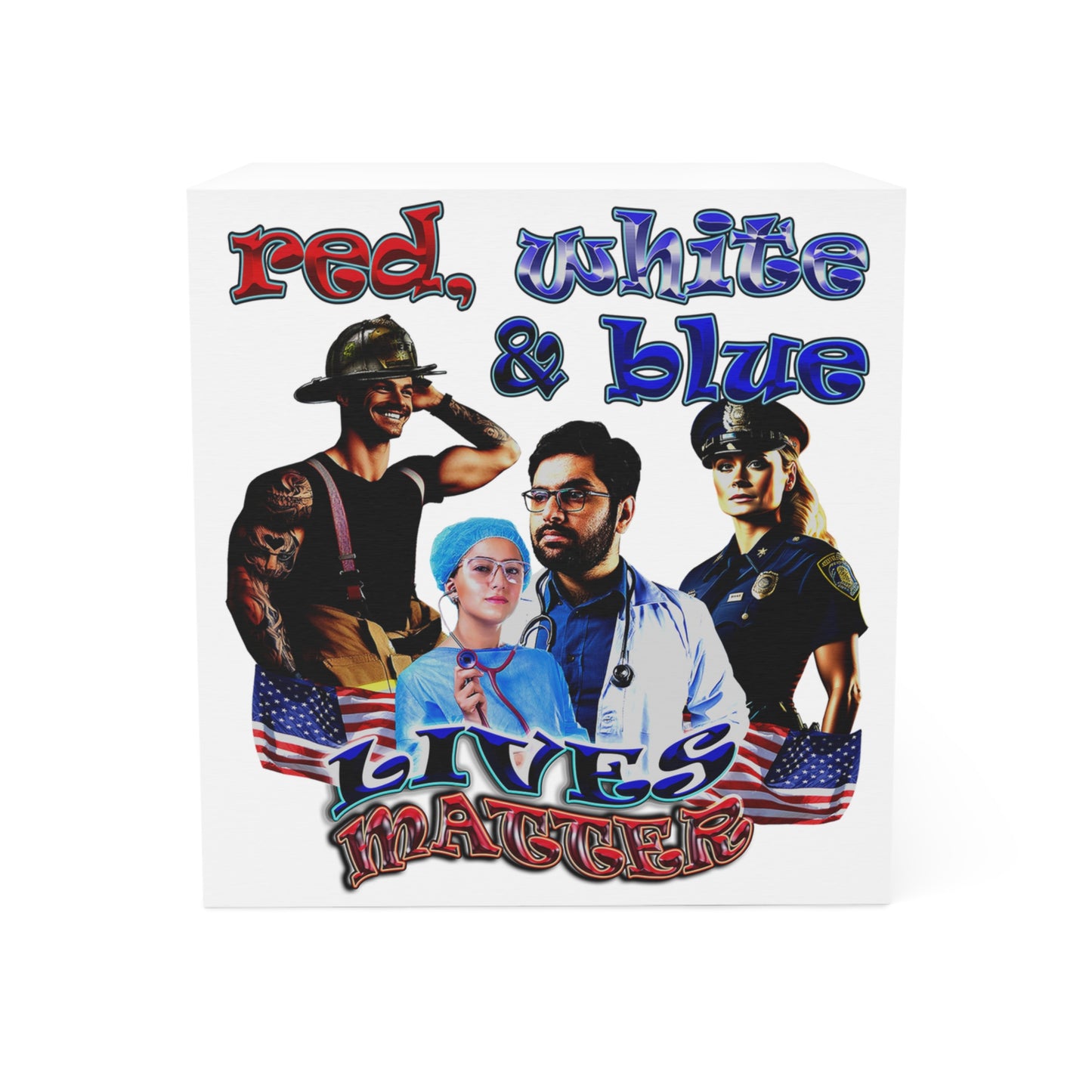 rw&b lives matter - note cube (white)
