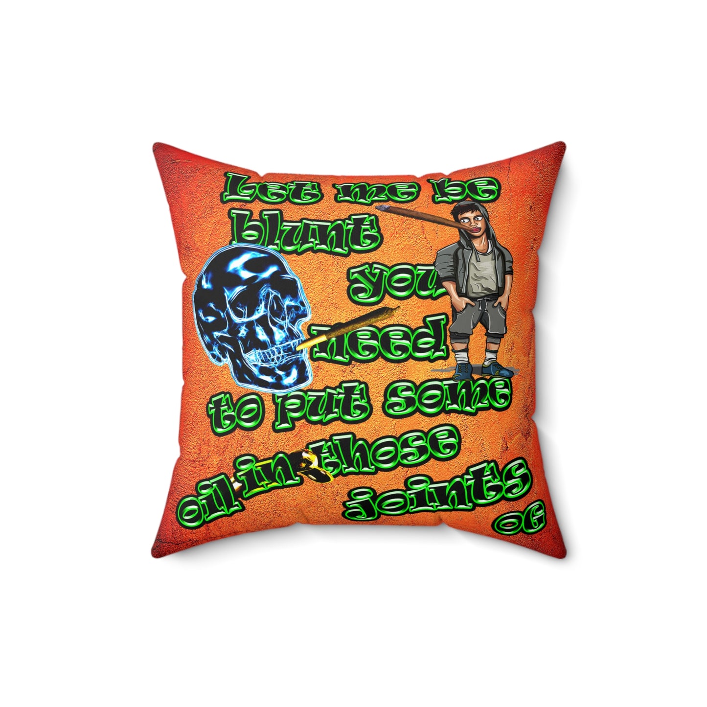 og - Spun Polyester Square Pillow - (burnt orange)
