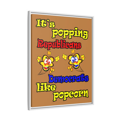 popping like popcorn - framed canvas art (light brown)