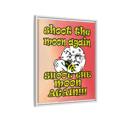 shoot the moon again - framed canvas art (yellow-orange wave)