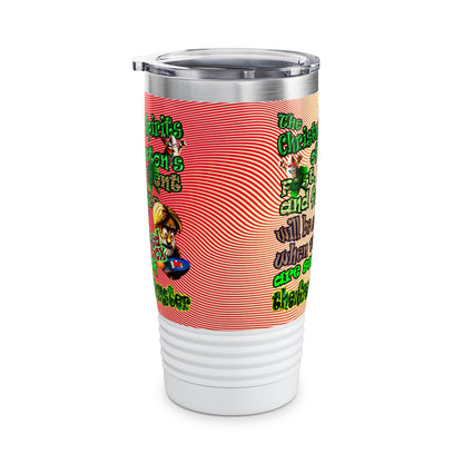 christmas spirits of boston - Ringneck Tumbler, 20oz (yellow-orange wave)