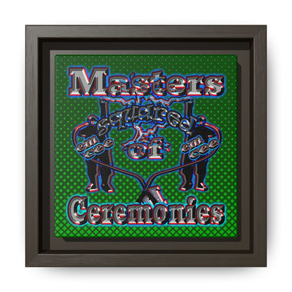 em cee squared - framed canvas art (logo green)