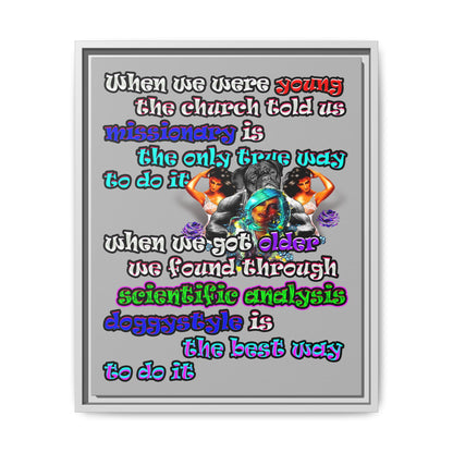 doggystyle - framed canvas art (light grey)