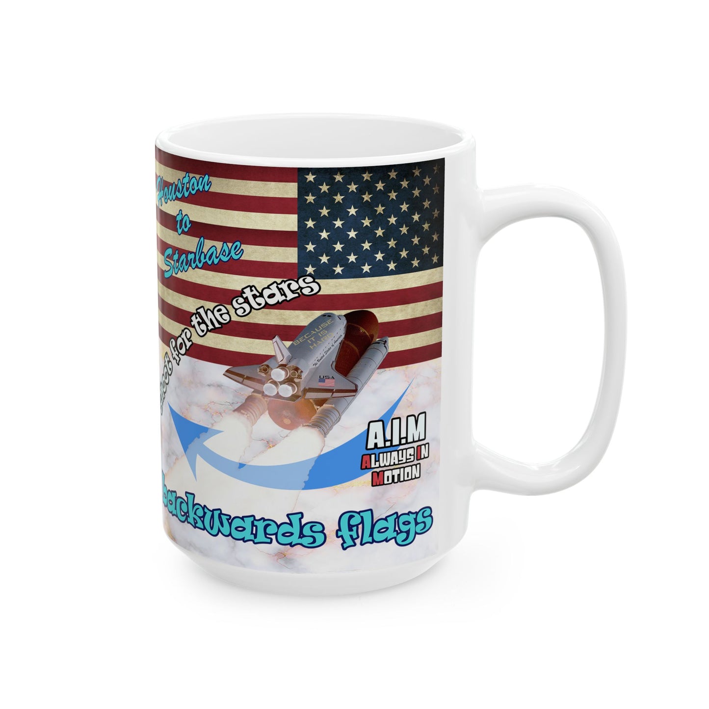 shoot for the stars - White Mug (white marble)