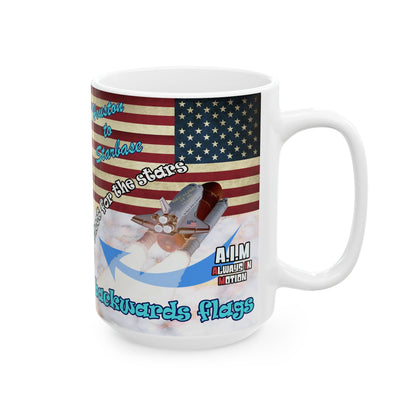 shoot for the stars - White Mug (white marble)