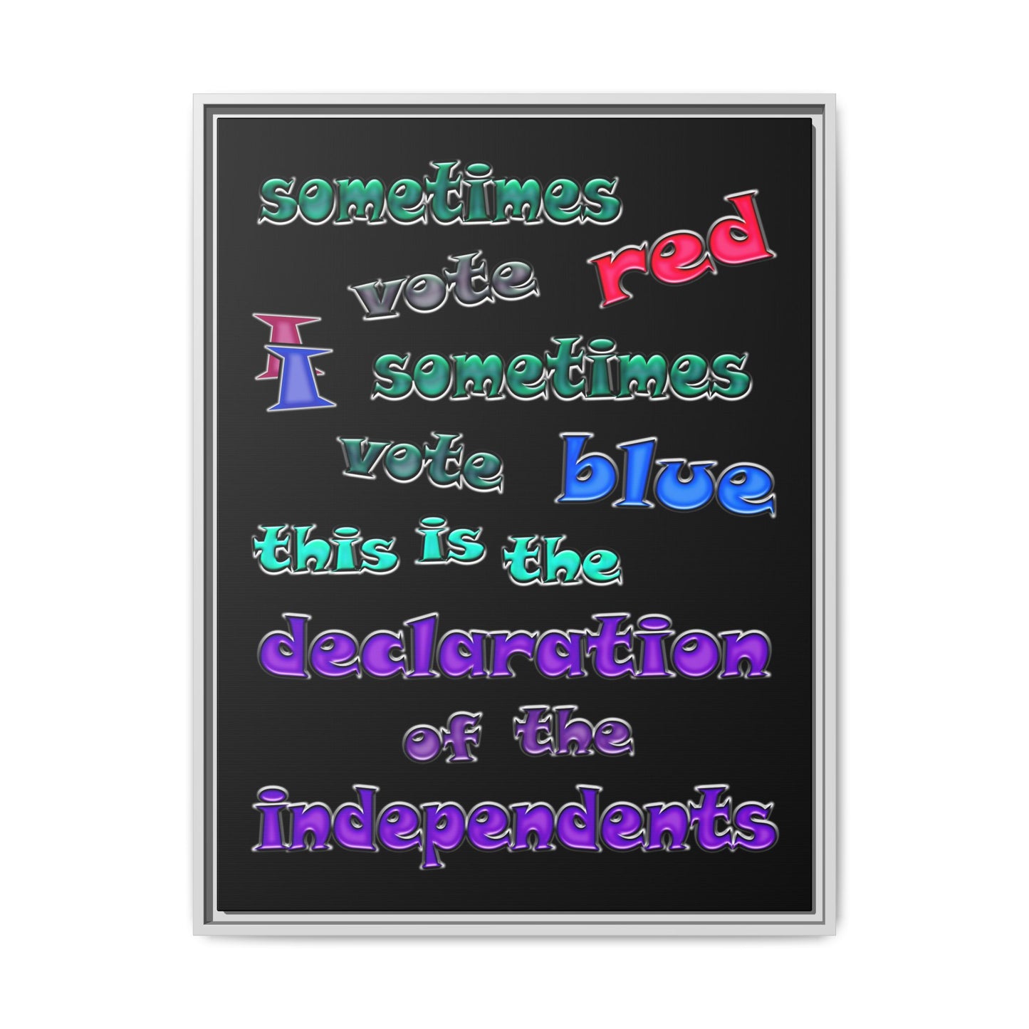 declaration of the independents - framed canvas art (black)