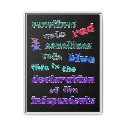 declaration of the independents - framed canvas art (black)