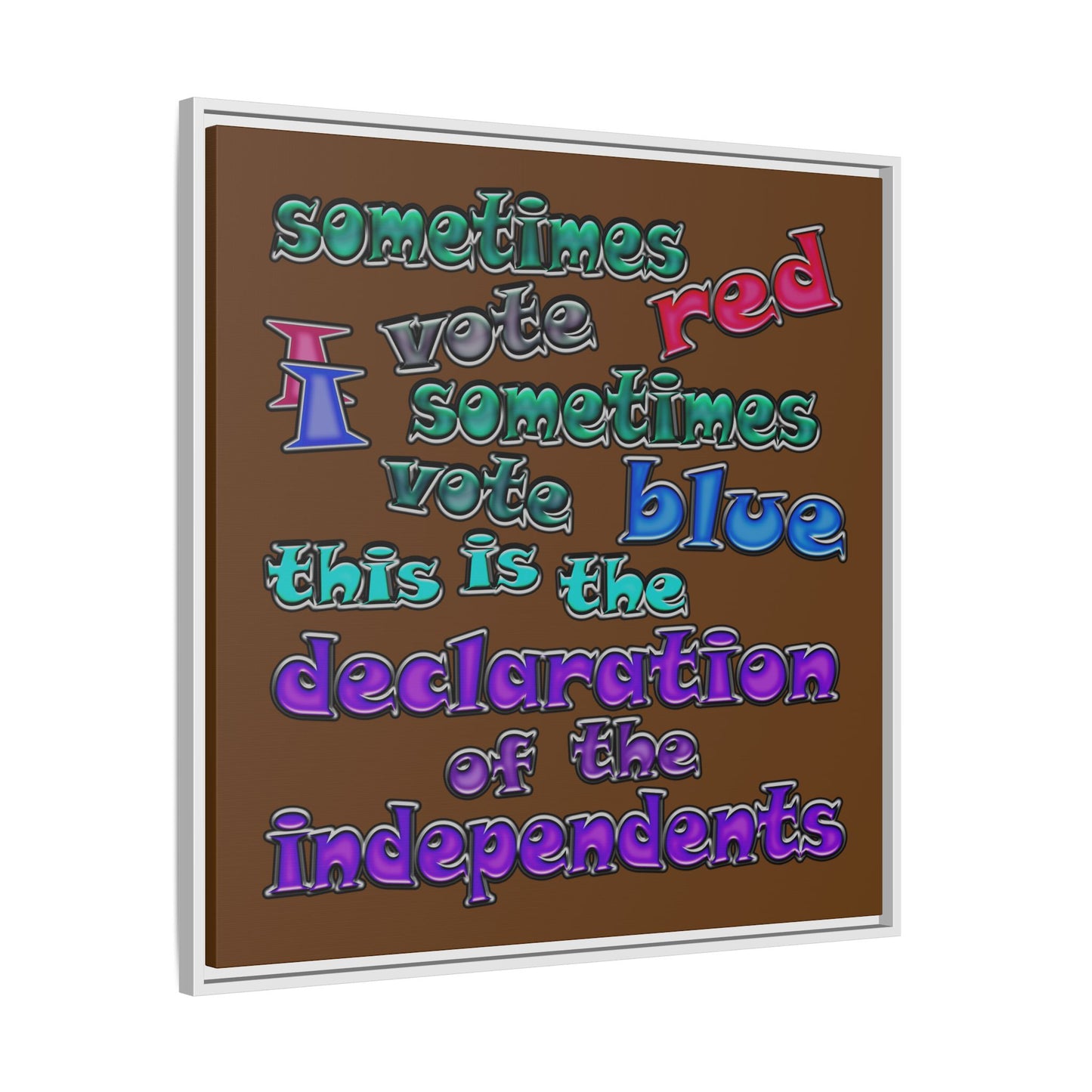 declaration of the independents - framed canvas art (brown)