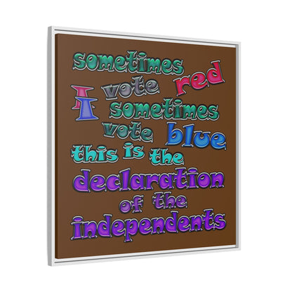 declaration of the independents - framed canvas art (brown)