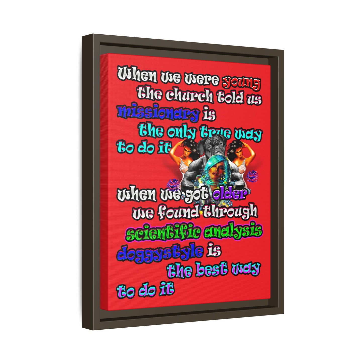doggystyle - framed canvas art (red)