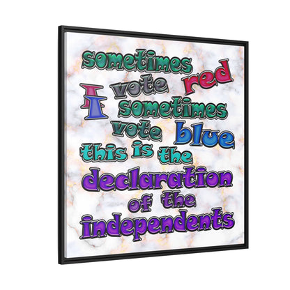 declaration of the independents - framed canvas art (white marble)