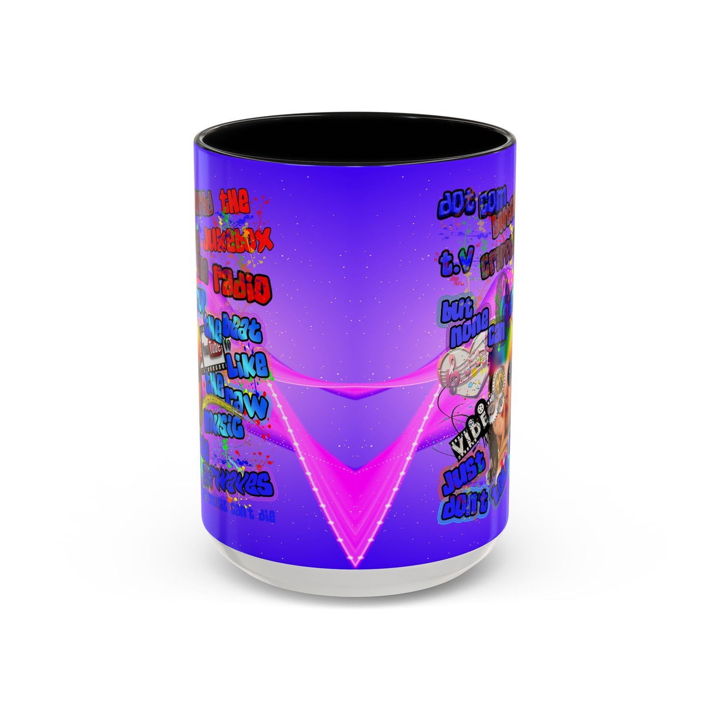 drop the beat - Accent Mug (purple-pink wave)