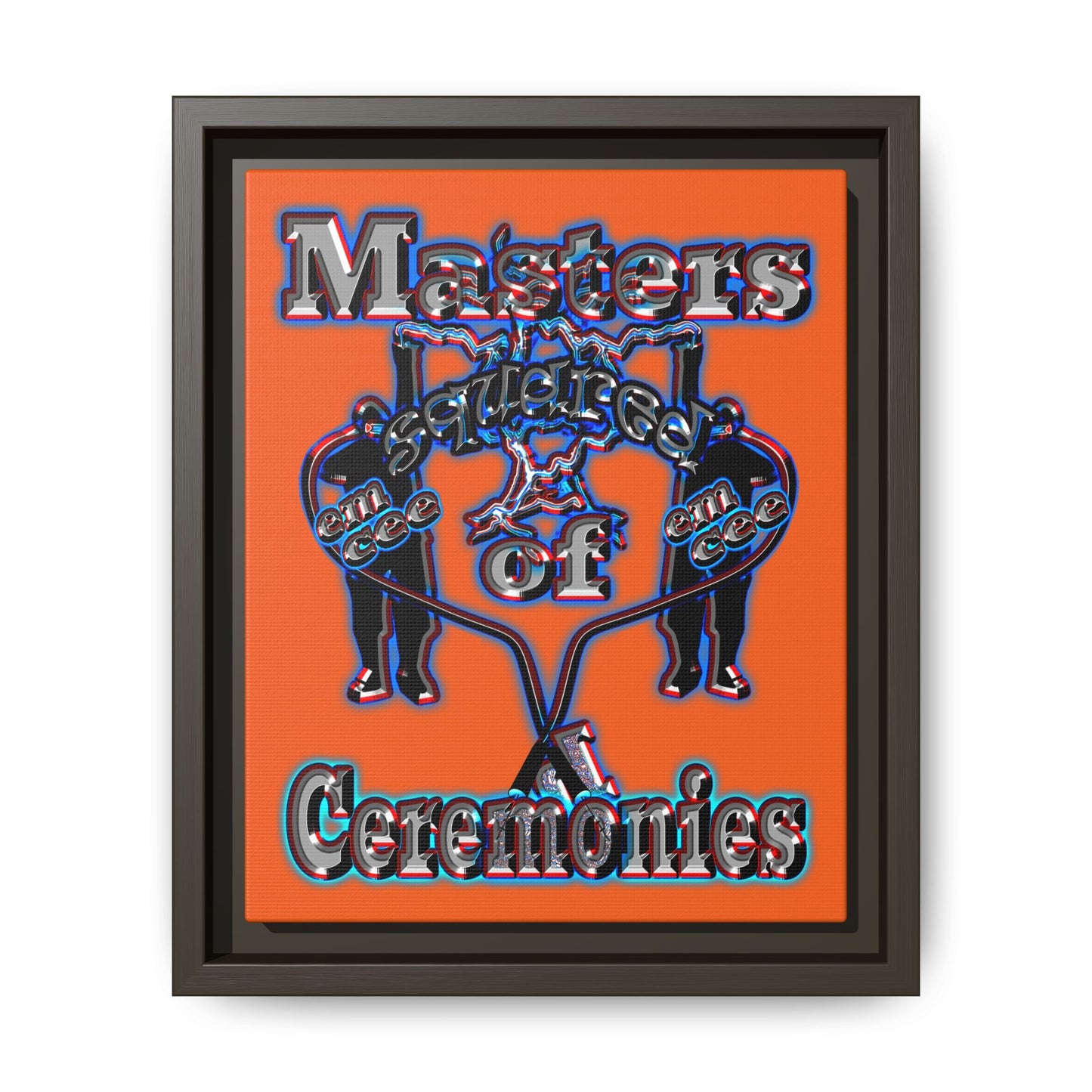em cee squared - framed canvas art (orange)