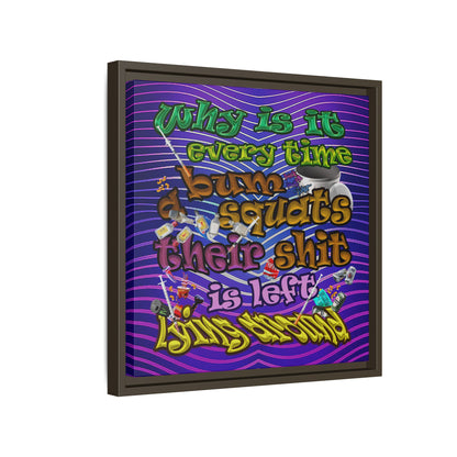 the bum's shit - framed canvas art (purple wave)