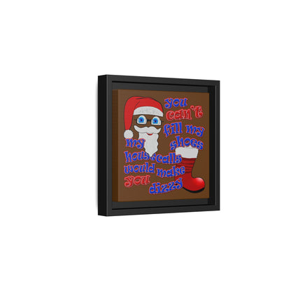 santa's shoes - framed canvas art (brown)