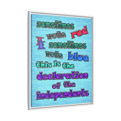 declaration of the independents - framed canvas art (faded blue)
