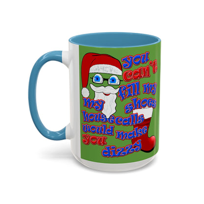 santa's shoes - Accent Mug (green)