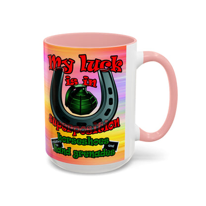 my luck - Accent Mug (color blur)