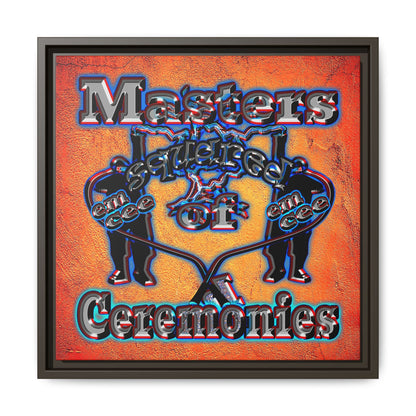 em cee squared - framed canvas art (burnt orange)