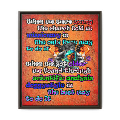 doggystyle - framed canvas art (burnt orange)
