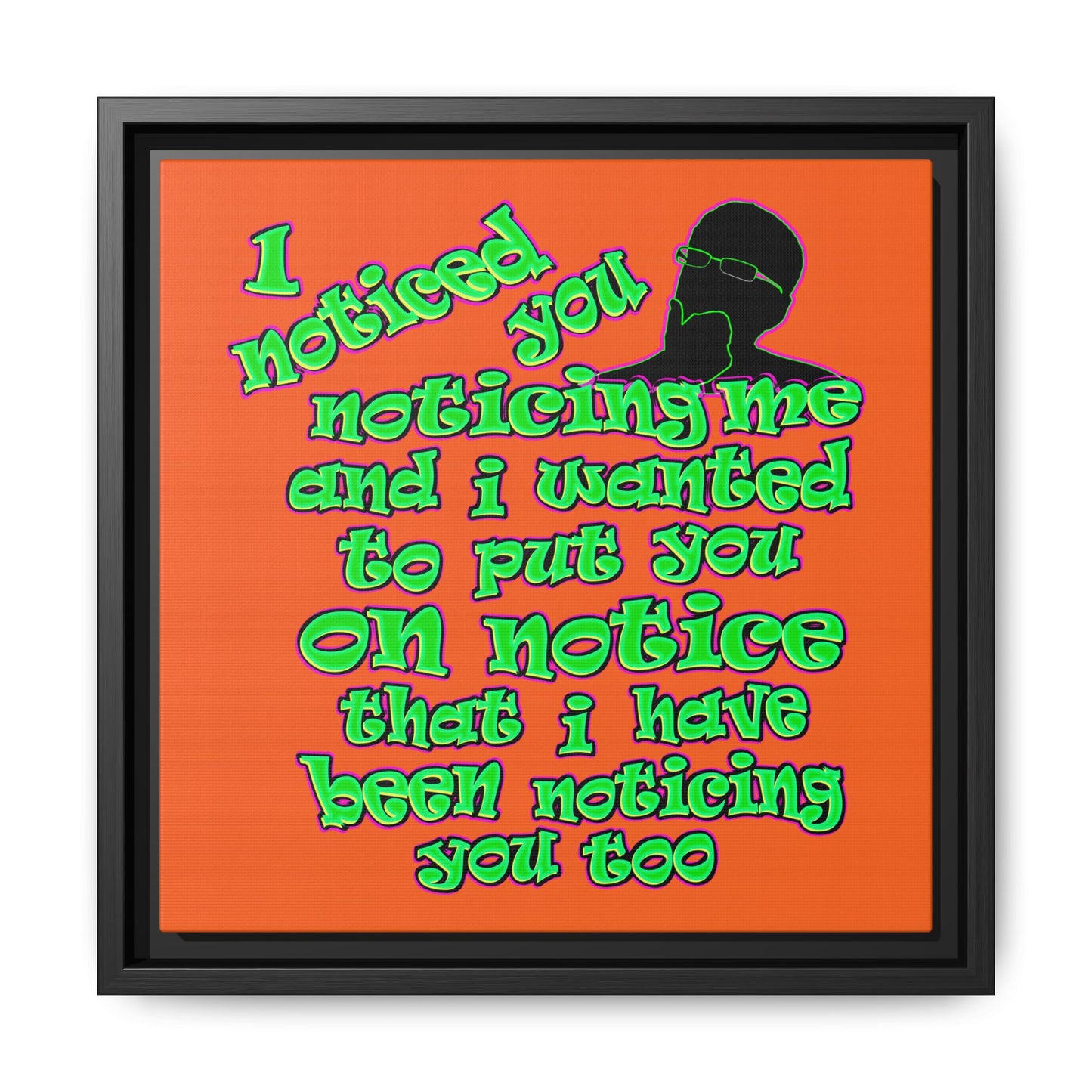 noticed you noticing - framed canvas art (orange)