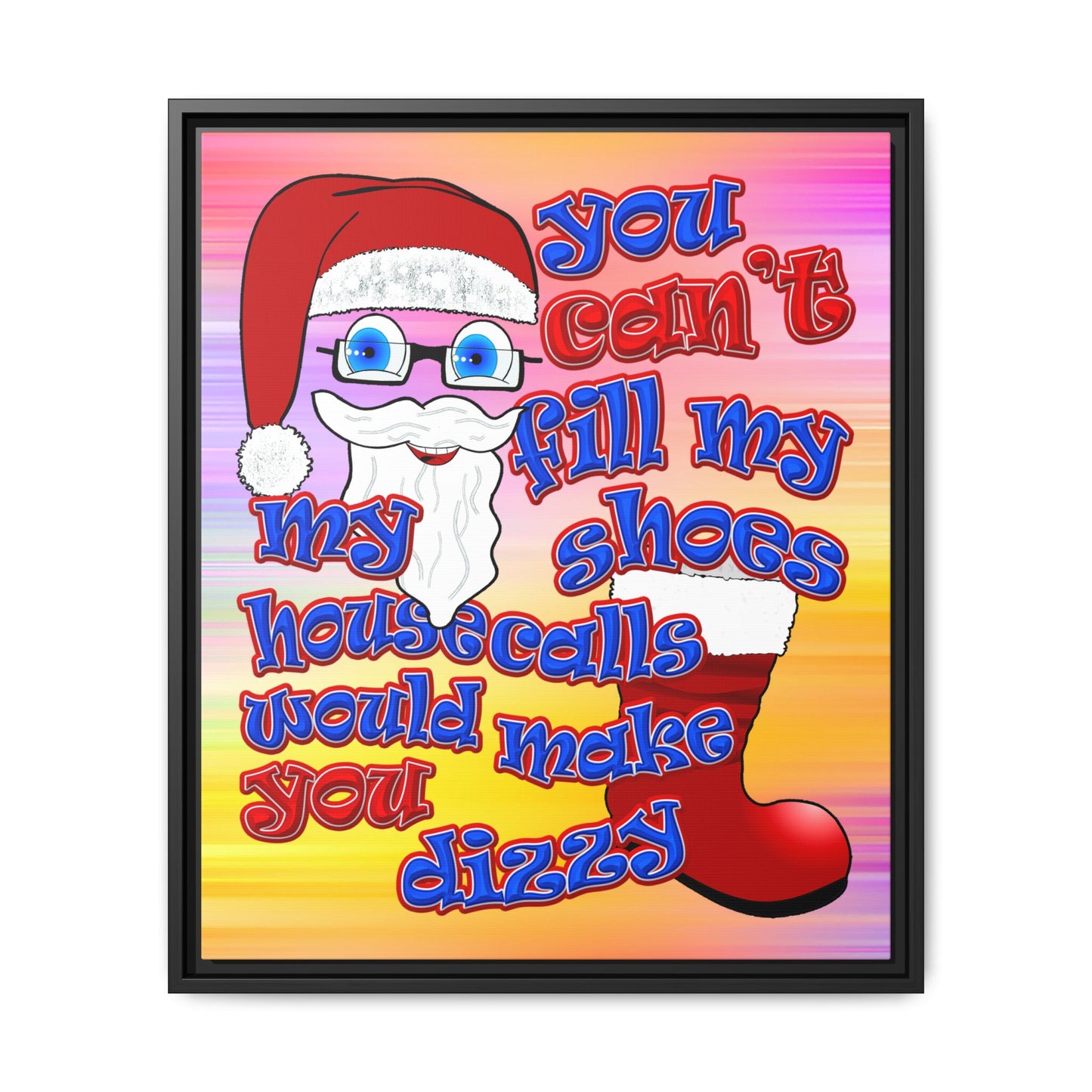 santa's shoes - framed canvas art (color blur)