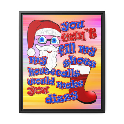 santa's shoes - framed canvas art (color blur)