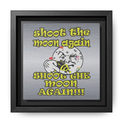 shoot the moon again - framed canvas art (brushed nickel)