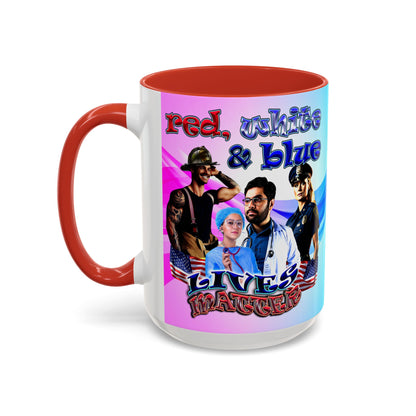 rw&b lives matter - Accent Mug (light blue-pink wave)