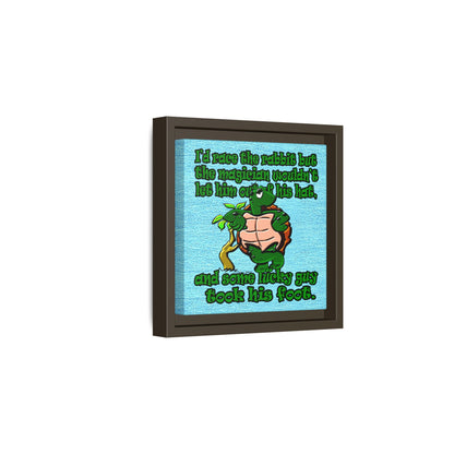 turtle race - framed canvas art (faded blue)