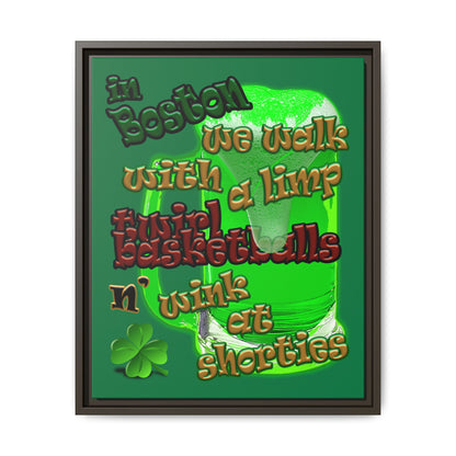 celtics logo - framed canvas art (dark green)