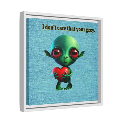 I don't care that your grey - framed canvas art (faded blue)