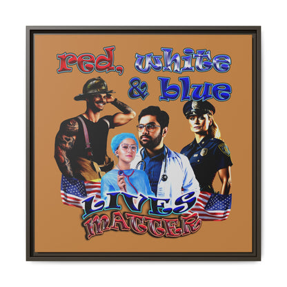 rw&b lives matter - framed canvas art (light brown)