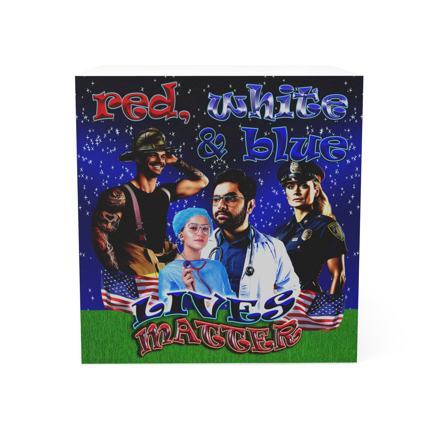 rw&b lives matter - note cube ('snoops' background)