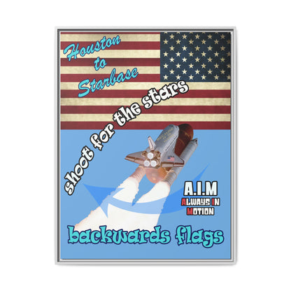 shoot for the stars - framed canvas art (light blue)