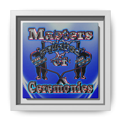 em cee squared - framed canvas art (blue-white wave)