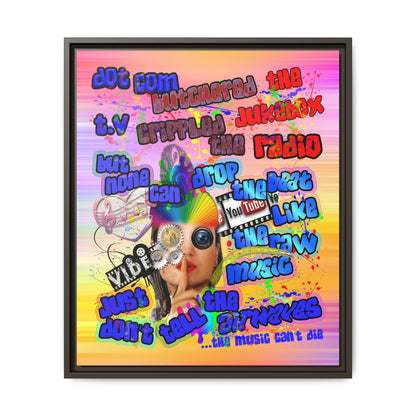 drop the beat - framed canvas art (color blur)