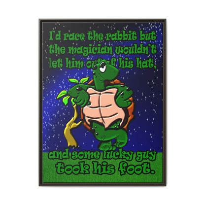turtle race - framed canvas art ('snoops' background)