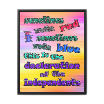 declaration of the independents - framed canvas art (color blur)