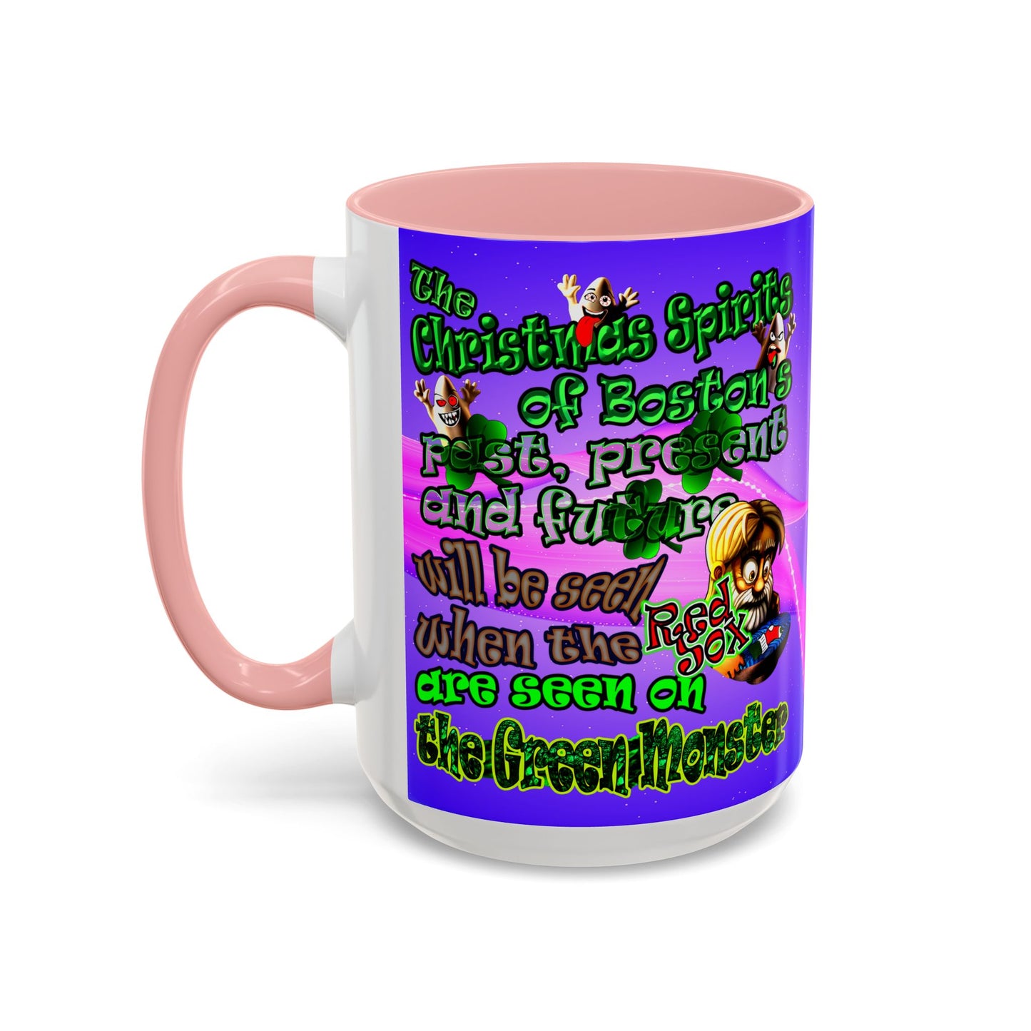 christmas spirits of boston - Accent Mug (purple-pink wave)