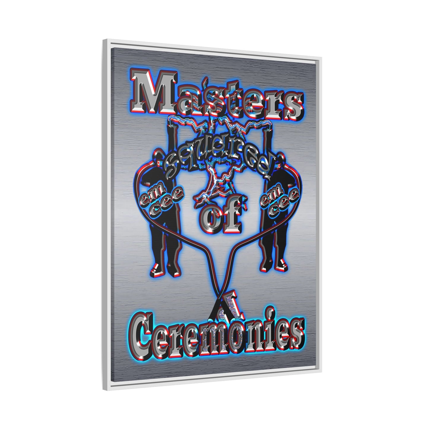 em cee squared - framed canvas art (brushed nickel)