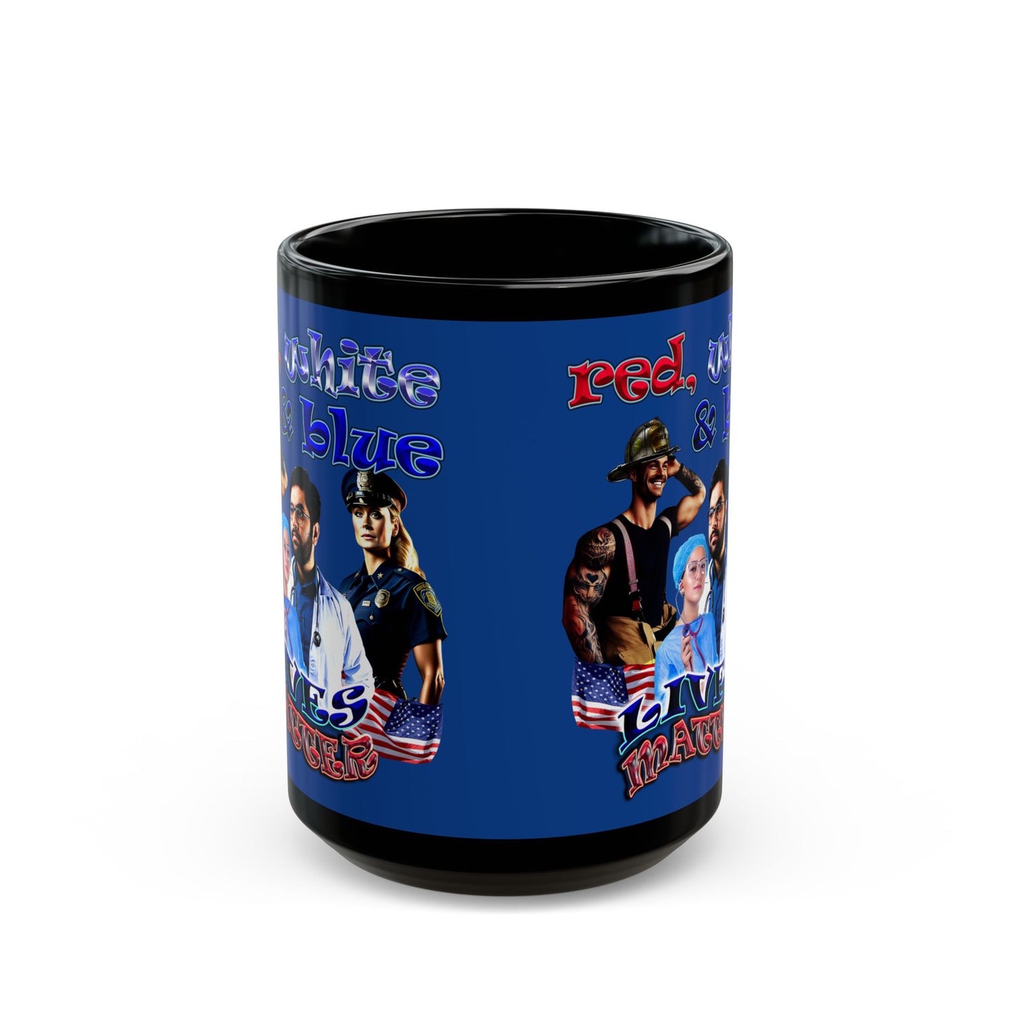 rw&b lives matter - Black Mug (dark blue)