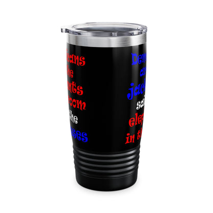 donkeys and elephants - Ringneck Tumbler, 20oz (black)